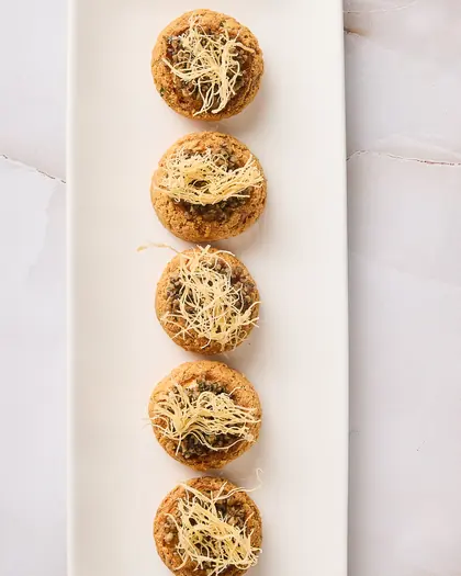 Профитроли с грибной начинкой и хрустящим картофелем